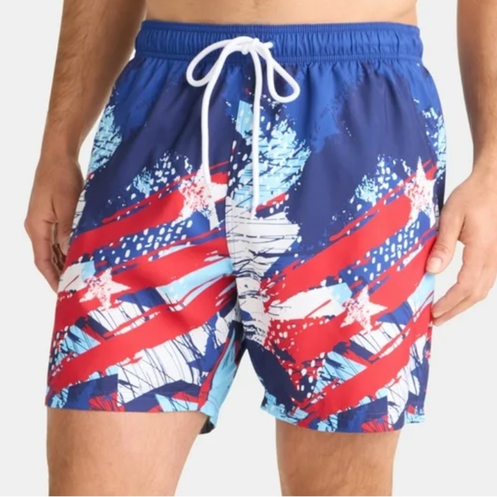 Way to Celebrate Men's Americana Swim Trunks